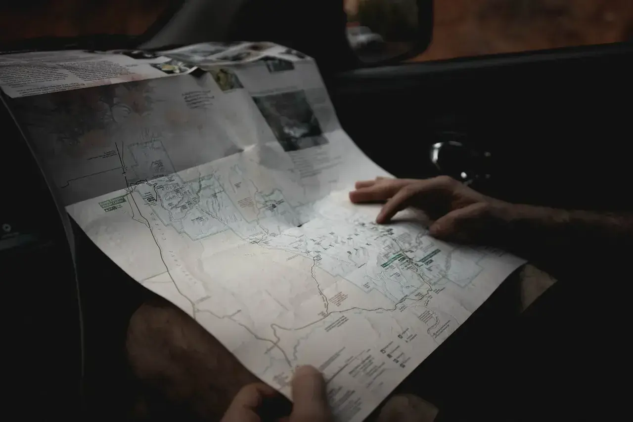person holding map