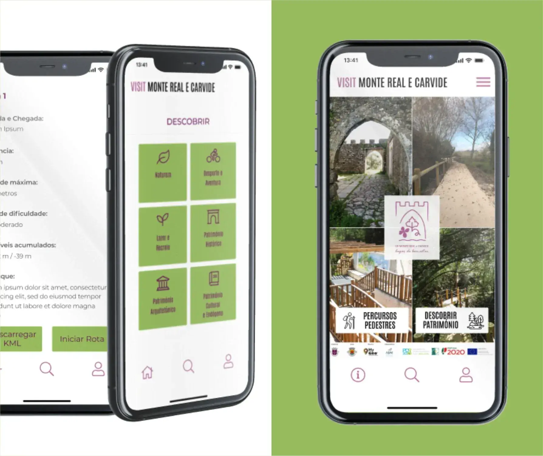 design grafico geo21 app aplicação informátiva Monte Real e Carvide
