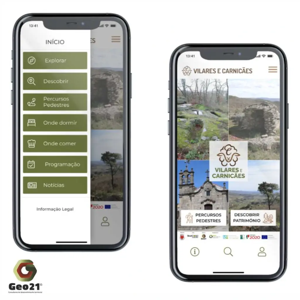 rota da transumância de vilares e carnicães Geo21 percurso pedestre app design territorial