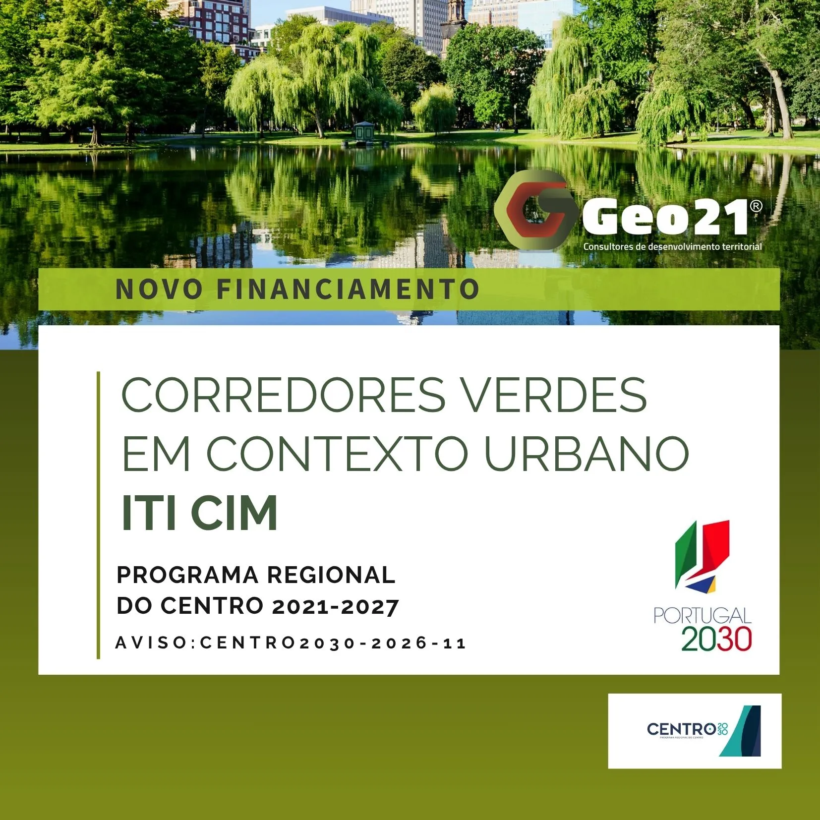 Nova Oportunidade de Financiamento – Corredores Verdes em Contexto Urbano