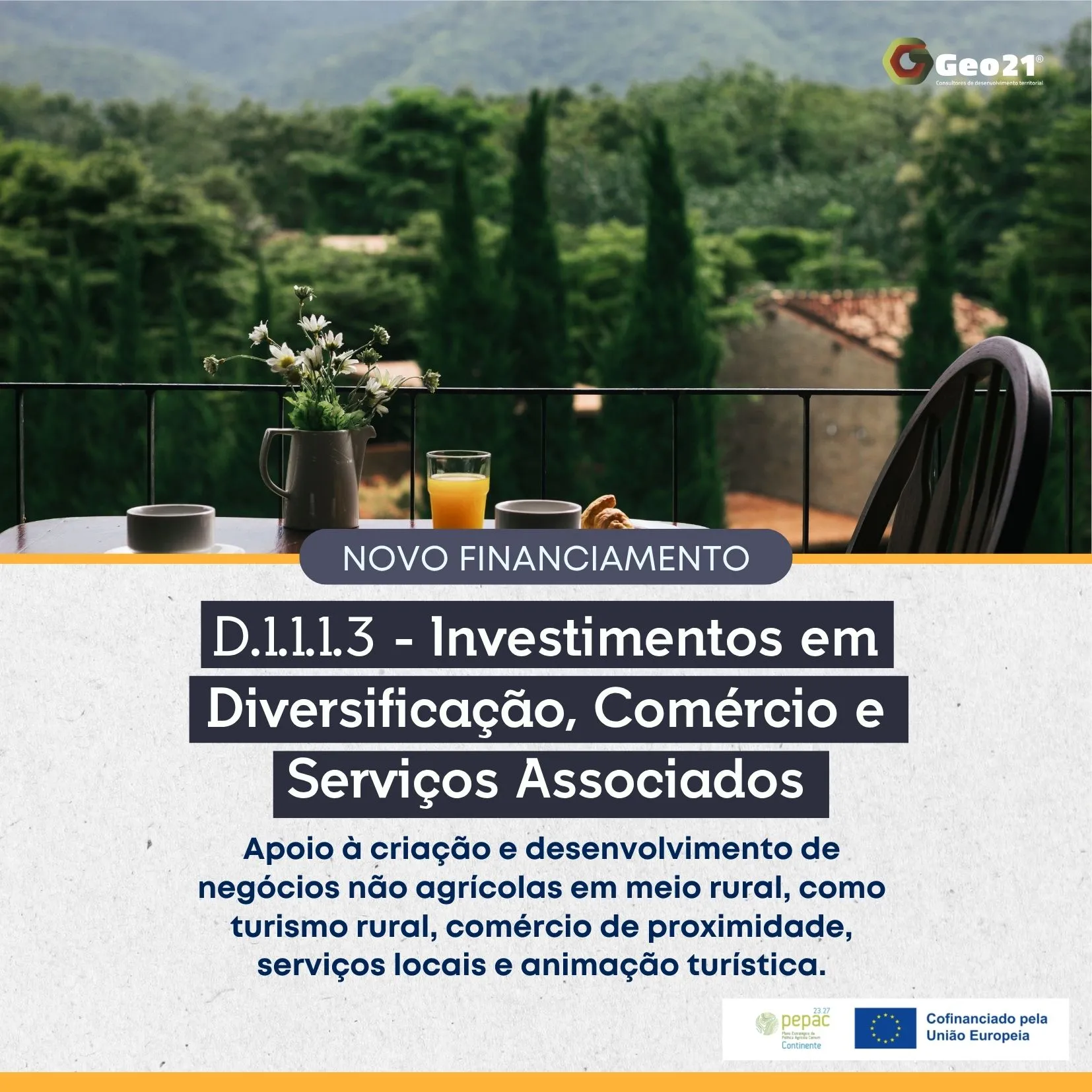 Apoios GAL / PEPAC – D.1.1.1.3 Diversificação, Comércio e Serviços Associados