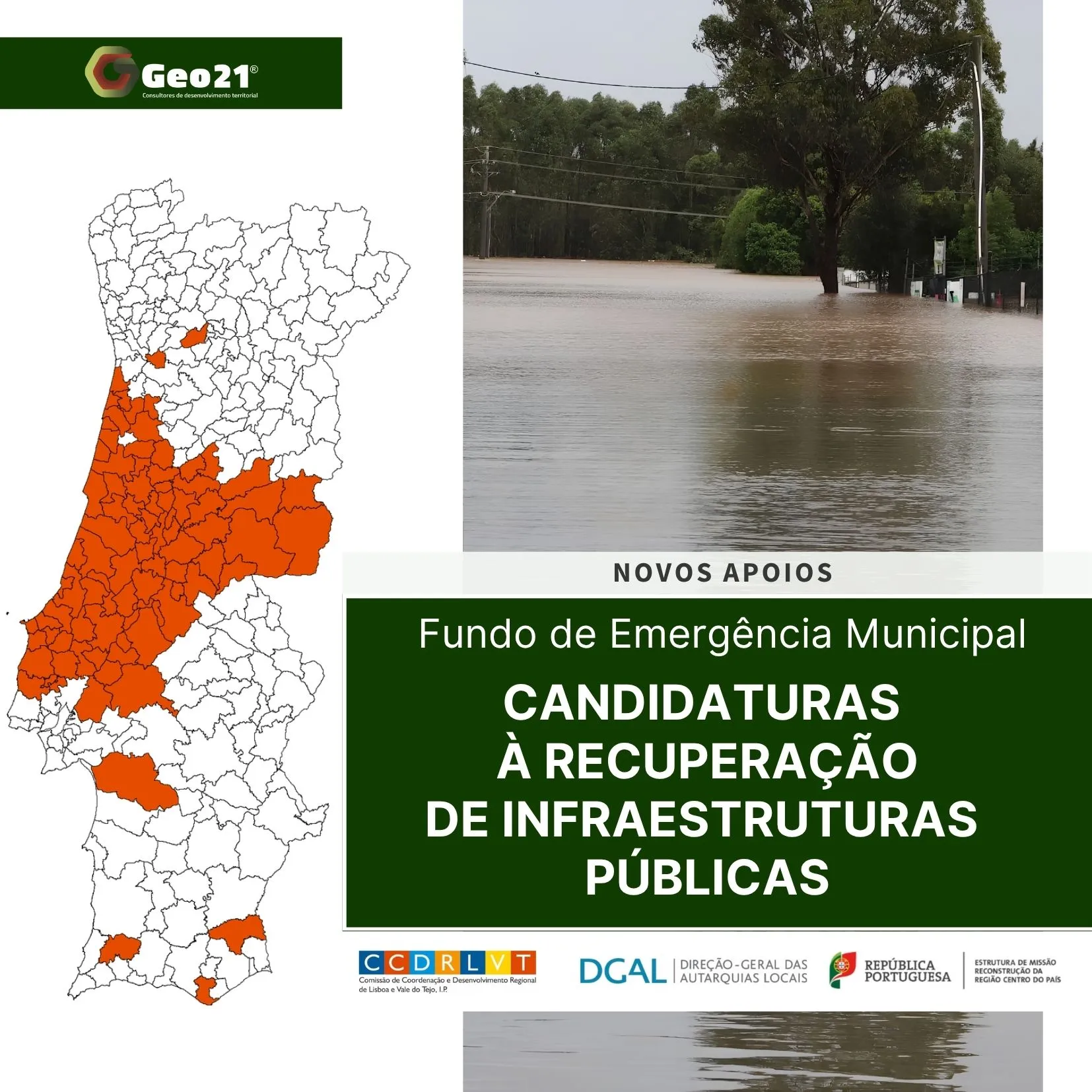 Fundo de Emergência Municipal: apoio à recuperação de infraestruturas afetadas pelas intempéries